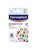 Hansaplast Kinderpflaster Sensitive (20 Strips), Wundpflaster mit niedlichen Tiermotiven zum Aufmuntern, schmerzlos zu entfernendes Pflaster S