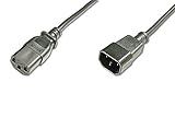 ASSMANN Verlängerung für Netzanschluss-, Kaltgerätekabel, EU Version, C14 auf C13, Stecker/Buchse, H05VV-F3G, 0.75 mm², Länge 1.8