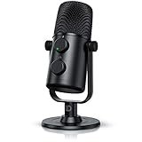 CSL - USB Podcast Kondensatormikrofon - PC Mikrofon mit Monitorfunktion – Mikrofonständer – 20 Hz bis 20 kHz – 3,5 mm Klinkenanschluss - Monitoring Echtzeitkontrolle - regelbare Vorverstärkung