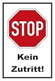 Melis Folienwerkstatt Aufkleber - Stop - Halt - Kein Zutritt – 30x20cm – S00357-002-A +++ in 20 V