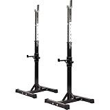 GORILLA SPORTS® Langhantelablage - Höhenverstellbar, 52 x 53 x 105-172 cm, bis 400 kg Belastbar, aus Stahl - Hantelständer, Kniebeugenständer, Squat Rack, Langhantelständer, Hantelablag