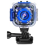 PROGRACE Children Kids Camera Waterproof Digital Video HD Action Camera 1080P Sports Camera Camcorder DV for Boys Girls Birthday Gifts Learn Camera Toy 1.77 Inch LCD S