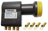 Humax Gold Quattro LNB, digitales Satelliten universal LNB für Multischalterbetrieb inkl. LTE-Filter, Wetterschutzgehäuse und F-Steckern für besten Satempfang in HD, Full HD, UHD, 4K und 8