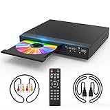 DVD-Player mit HDMI-AV-Ausgang, DVD-Player für TV, HD 1080P-Upscaling mit Koaxialausgang/HDMI-AV-Kabel/Fernbedienung/USB-Eingang, Reg