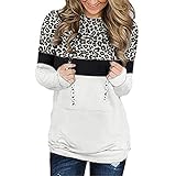 Hoodie Oberteiles Damen Pullover Sweatshirt übergroße Frauen Warm Niedlich Hoodies Langarmshirt Bedrucktes Herbst Tops Kapuzenpulli Oversize Patchwork Kapuzenmantel Winter Freizeit Sweatjacke H