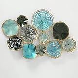 CasaJame Metall Wandobjekt Kreise B90cm türkis Gold g