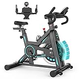 Dripex Heimtrainer Fahrrad magnetisch, Indoor Cycling Bike mit LCD-Monitor, Herzfrequenzsensor, iPad-Halterung, Belastbarkeit 150 kg Fitnessbike Z