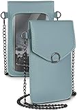 moex Handytasche zum Umhängen für Samsung S Reihe - Kleine Handtasche Damen mit separatem Handyfach und Sichtfenster - Crossbody Tasche, Hellb