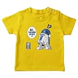 Okiwoki T-Shirt für Babys, Schwarz Parodie Star Wars – R2-D2 – I am Your Father – Englische Übersetzung (hochwertiges T-Shirt – bedruckt in Frankreich), gelb, 68