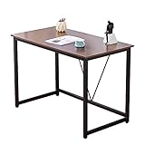 FEIYIYANG Beistelltische Kleiner Computertisch 43-Zoll-Studie-Schreibtisch für Home-Büro,Moderne einfache Art-Laptoptisch-Student-PC-Spieltabelle mit Metallrahmen Couchtisch (Color : Walnut)