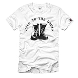 Back to The Boots Stiefel Militär Soldat Wanderstiefel Oi T-Shirt#665, Größe:L, Farbe:Weiß