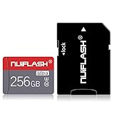 nuiflash 256GB Micro SD Speicherkarte mit SD-Adapter (Schnelle Geschwindigkeit Klasse 10) TF Memory Karte für Kamera, Microsd SD Speicherkarte Card füR Kamera, Handy, Tablet, Spielkonsole, D