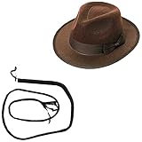 I LOVE FANCY DRESS LTD HUT & PEITSCHE - ZUBEHÖR FÜR - INDIANA JONES -COWBOY ODER WESTERN KOSTÜM= FASCHING UNISEX VERKLEIDUNG