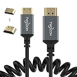 Twozoh Mini HDMI auf HDMI Spiral kabel, Mini HDMI auf Full HDMI Kabel für Projektor, Monitor, Camcorder (4K Ultra HD, 1080p, 3D, HDMI 2.0) (Extend bis zu 1.5M/5FT)