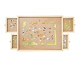 Mediashop Puzzle Tisch bis zu 500 Teile - mit 4 ausziehbaren Schubladen - Puzzlebrett aus Holz - Platz und Ordnung für maximalen Puzzlespaß - einfach verstaubau - Spielspaß für Erw