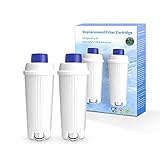 Somune Wasserfilter für Delongie Kaffeemaschinen DLSC002, Delongie Wasserfilter Filterpatrone Aktiv Kohle Weichspüler, Kompatibel mit Delongie ECAM, Esam, ETAM, BCO, EC (Weiß-2er)