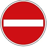 Verkehrszeichen Verbot der Einfahrt Nr. 267 | Ø 600mm, Alu 2mm, RA1 | Original Verkehrsschild nach StVO mit RAL Gütezeichen | Dreifke®