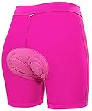 Cycorld Radunterhose Damen Fahrradunterhose, Elastische Fahrradunterwäsche mit atmungsaktive 3D Gel Sitzpolster, fur Geeignet zum Radfahren, Laufen, Indoor Fitness (Rosa, S)