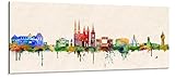 Acrylglas Wandbild Halle (Saale) Skyline Panorama - Acrylglas mit Alu-dibond-Aufhängesystem - Farbe (div. Größen) - Kunst Druck auf Acrylglas 20x50
