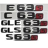 WWFAN Matt Black Red 3D Buchstaben Kofferraum Emblem Embleme Abzeichen für Mercedes Benz AMG C63 C6. 3s E63s S63s. CLS6. 3s GLE6. 3s GLS6. 3s 4MATISCHE CDI. (Style : CLS 63s)