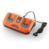 Fuxtec Li-Ion Doppel-Schnell-Ladegerät 2,4A 70W E1LG2A –für 2Ah & 4Ah Batterie passend 20 Volt Gartengeräte – Ladespannung 20.9V