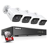 ANNKE Überwachungskamera Set mit 4 x 5MP Outdoor Kameras, Überwachungssystem mit 8-Kanal H.265+ DVR, 1TB Festplatte, USB 3.0-Backup,EXIR Nachtsicht,PC-Software, Browser-fähig Haus HD Sy