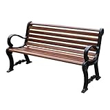 Guard Patio-Gartenbank Im Freien, 3-Sitzer Wetterfeste Parkbank Mit/Ohne Rückenlehne, Metallstahlrahmen Und Korrosionsschutz-GFK-S