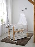 roba Stubenbett 4 in 1, Beistellbett 'Kleine Wolke' Babybett, Wiege & Bank, bicolor, mit Ausstattung, 8952BCV201, beig