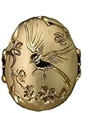 Zhuxuan 14K Gold Frühling Schwalbe Blumenring, Mode Frühling Schwalbe Blumenring, handgeschmiedet und graviert zartes personalisiertes Schmuckgeschenk für Frauen (Gold,6)