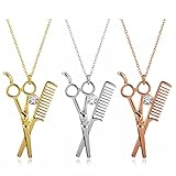 N/Ａ Friseurschere Professionelle Friseur Form Halskette Haar Schneiden Schere Kleidung Pullover Kette Schmuck Hip Hop Halskette Geschenk