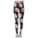 Bluelucon Damen Weihnachten Stretch Leggings 3D Gedruckt Yoga Hosen Hohe Taille Digitaldruck Weihnachtshosen Sanft Fitness Laufen Fitnessstudio In Voller LäNge Sport Aktive H