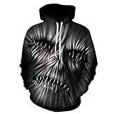 3D Gedruckter Hoodie für Männer Jungen Unisex Langarm Kapuzenpullover Sweatshirts Taschen Sportlich Atmungsaktiv Outdoor Skeleton M