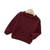 Sweater Girls Baby Collar Boys Toddler Knitwear Round Kids Solid Girls Tops (Brown, 4-5 Years)