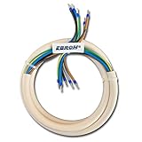 EBROM Herdanschlusskabel H05VV-F 5x2,5 mm² (5G2,5) WEIß - 10 Meter - komplett fertig konfektioniert, gecrimpt mit Aderendhülsen blau - 3 N PE - (10m) - Herdanschlussleitung