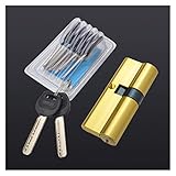 GSJNHY Schließzylinder,zylinderschloss 1 Satz Aluminiumtürzylinderschloss Indoor AB Schlüsseltied Diebstahleingang-Messing-Türschloss verlängerte Kern-Extended-Tasten (Cylinder Size : 75 37.5 37.5)