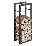 [en.casa] Kaminholzregal aus Stahl 40x100x25cm Brennholzregal Feuerholzregal Kaminholzhalter G