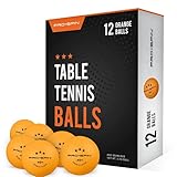 PRO-SPIN Tischtennisbälle -Orange Tischtennisbällen 3 Sterne 40+ (12er-Pack) | Hochwertige ABS-Trainingsbälle | Extrem Robust für Innen- und Außen-Tischtennisplatten, Wettbewerb und Sp