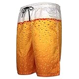 Fashion Herren Badeshorts Oktoberfest Shorts Sparen Sie Komfort und atmungsaktive Sommer Strandhosen Schmale Sporthose mit Wildbier-Aufdruck Reise Fitness Yoga-Shorts B