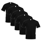 Fruit of the Loom Original T Rundhals T-Shirt F140 5er Pack- Gr. XXL, Black