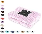 DecoKing Kuscheldecke 150x200 cm rosa Decke Microfaser Wohndecke Tagesdecke Fleece weich sanft kuschelig skandinavischer Stil pink Puder Henry