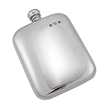 Sayers London Handgearbeiteter Klassischer Zinn Flachmann 170ml (6oz) | gravierbar | Pewter Engravable Hip Flask