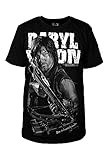 Fuman The Walking Dead Daryl Dixon T-Shirt Schwarz Baumwolle Kurzarm XXL