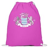 double critical Bayern Oktoberfest - München Wiesn Wappen Bier Bayer Bayrisch Mundart Turnbeutel Rucksack - Baumwoll Gymsac -37cm-46cm-F