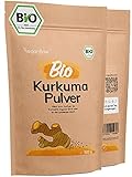 veganflow® 500g Kurkuma Pulver Bio aus Indien, laborgeprüftes und reines Bio Curcuma Pulver als Gewürz, veg