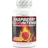 Raspberry 12000 Intenso - 12000 mg Tagesdosierung - Extra Stark - 120 Kapseln - 100% Himbeere Ketone Extrakt + Vitamin C + Folsäure- Himbeer Keton - Veg