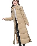 OADOBKICE Zip Jacke Damen Mantel Damen Lang Baumfäller Jacke Damen Übergroße Damen Runter Damen Mantel Damen Mantel Mit Kapuze Langärmliger Damenmantel Puff Jacke Damen Parka Jacke Damen Khaki L