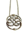 cakunmik Halskette aus nickelfreiem Metall, inspiriert von der Auryn der unendlichen Geschichte, Bastian Atreiu Falcor Fantasy Snake Medaillon Cosplay