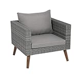 Greemotion Gomera Rattan-Sessel, anthrazit/braun, ca. 80 x 64 x 75