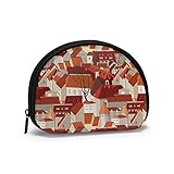 Portage Small Coin Purse Bag mit Reißverschluss, Ziegeldach Mini-Kreditkartengeldbörse und Cash Organizer für den täglichen Geb