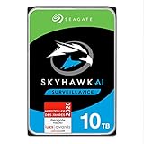 Seagate SkyHawk AI, interne Festplatte 10 TB HDD, Video bis zu 64 Kameras, 3.5 Zoll, 256 MB Cache, SATA 6 GB/S, silber, FFP, inkl. 3 Jahre Rescue Service, Modellnr.: ST10000VEZ01